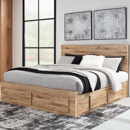 Signature Design by Ashley Queen Platform Bed with Storage Drawers, Tan2