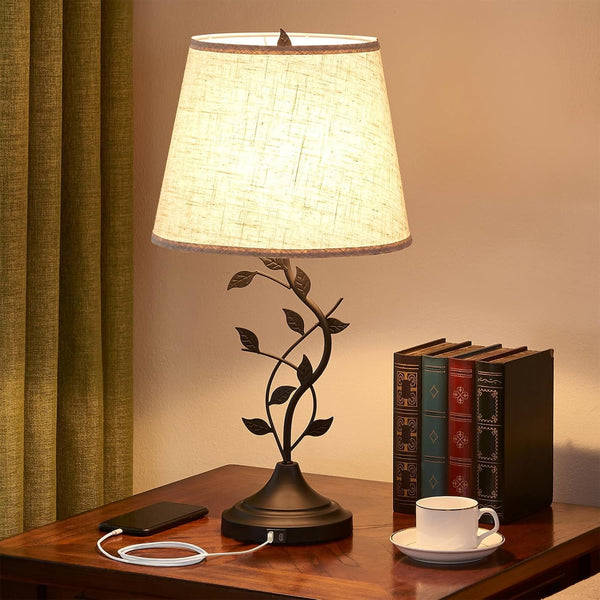Table Lamp for Living Room, Bedside Lamp for Bedroom, Rustic Lamp1