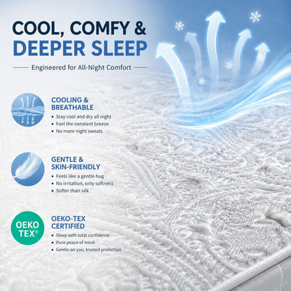 12 Inch Full XL Mattress, Fiberglass-Free Full Mattress with Cooling Gel Memory Foam & Pocket Springs, Medium Firm for Pressure Relief, Excellent Edge Support, Motion Isolation, Back Neck Pain Relief7