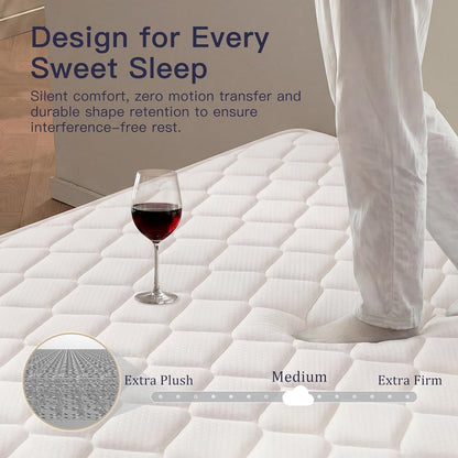8 Inch Twin Mattress, Hybrid Memory Foam & Bonnell Spring Mattress6