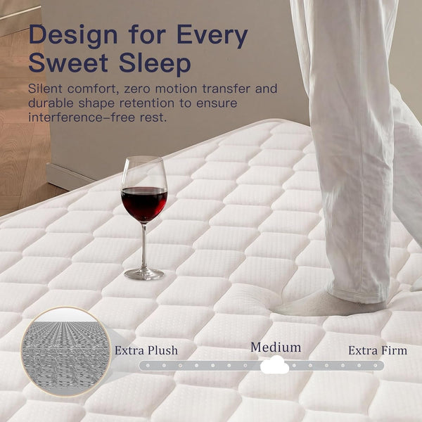 8 Inch Twin Mattress, Hybrid Memory Foam & Bonnell Spring Mattress6