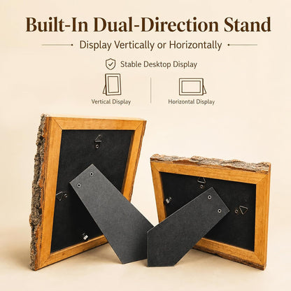 5 X 7 Picture Frame for Tabletop, Solid Wood Picture Frames, Rustic Wood Photo Frames for Wall Hanging or Tabletop Display3