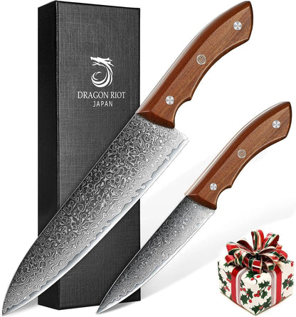 2-Piece Damascus Kitchen Knife Set, VG10 Steel | VG10 Steel Core, Full Tang, for Meat Processing and Everyday Kitchen Prep1