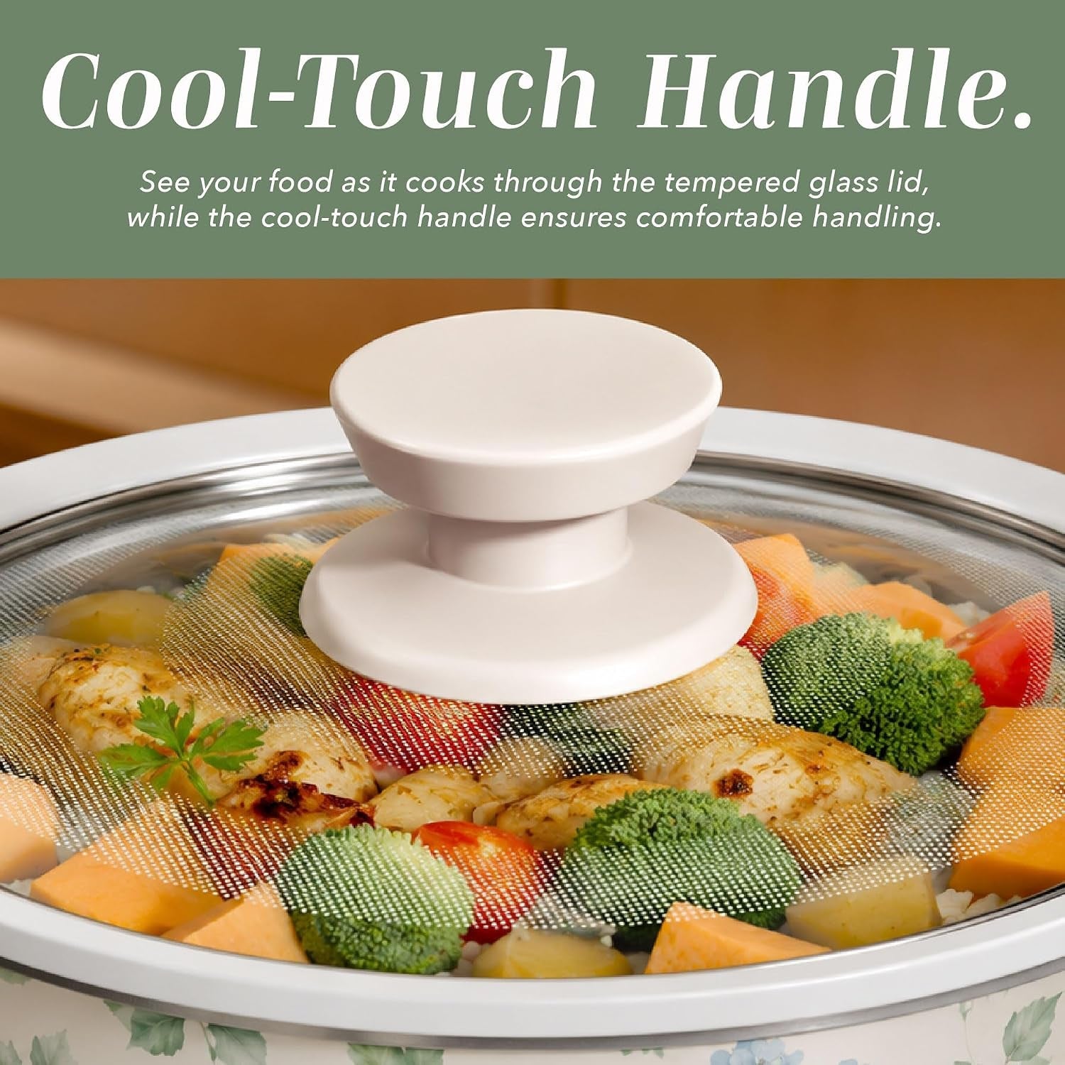 2qt-mini-electric-round-slow-cooker-adjustable-settings-removable-stoneware-pot-tempered-glass-lid-dishwasher-safe-cool-touch-side-handles-floral-blue-green