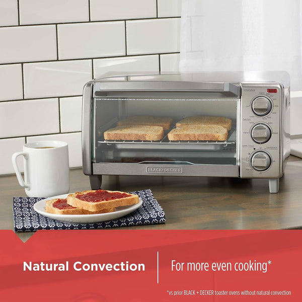 BLACK+DECKER 4-Slice Toaster Oven with Natural Convection, Stainless Steel, TO1760SS (TO1760SST-1)3