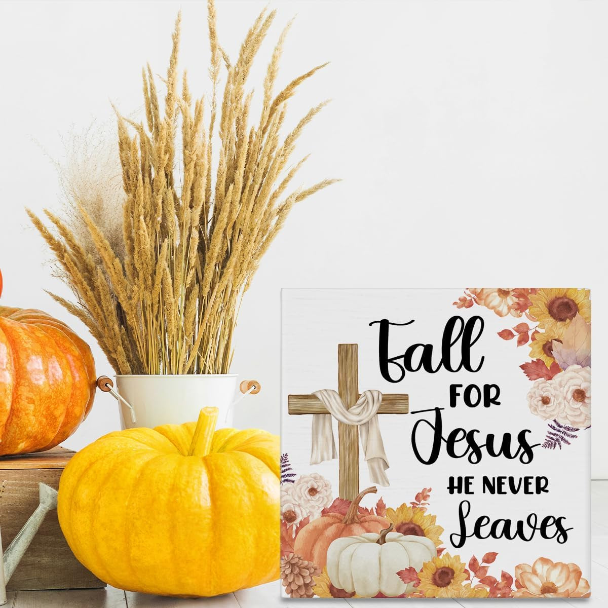 fall-decor-religious-cross-pumpkins-decorations-fall-for-jesus-he-never-leaves-wooden-sign-rustic-home-decor-5-x-5-inches