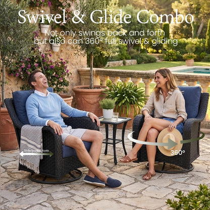 6 Piece Wicker Outdoor Furniture Set with 6-Inch Comfy Cushions3