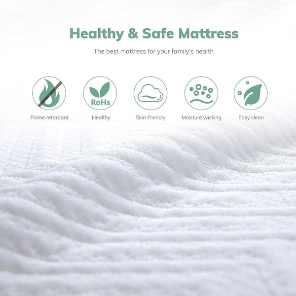EGO 6 Inch Full Memory Foam Mattress - Green Tea & Cooling Gel, Medium Firm, Certipur-Us Certified, Double Mattress, 54"X75", White5