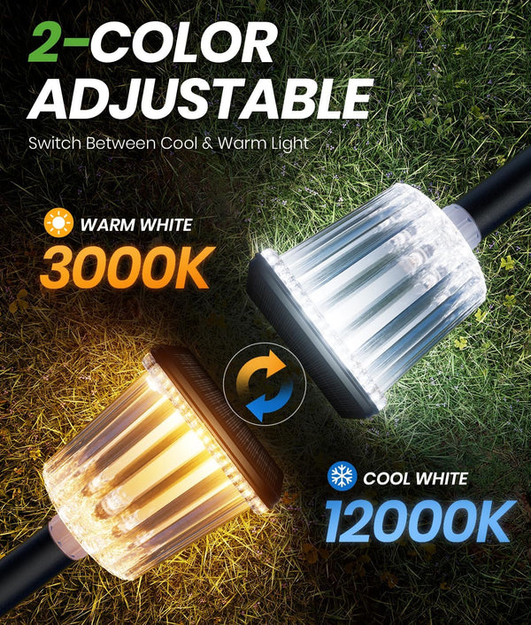 Solar Pathway Lights with Stakes, 8 Pack, Warm&Cool White, IP652