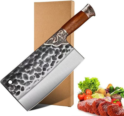 Meat Cleaver, 8 Inch Forged Ultra-Sharp Kitchen Knives Household Chopping Dual-Use Knives Chef Special Meat Cutter Machete Bone1