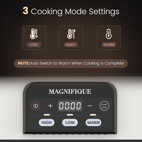 4 Quart Casserole Programmable Slow Cooker with Ceramic Baking Dish - Perfect Kitchen Small Appliance for Family Dinners, Oven Safe and Durable Bakeware for Lasagna, Roasts, White5