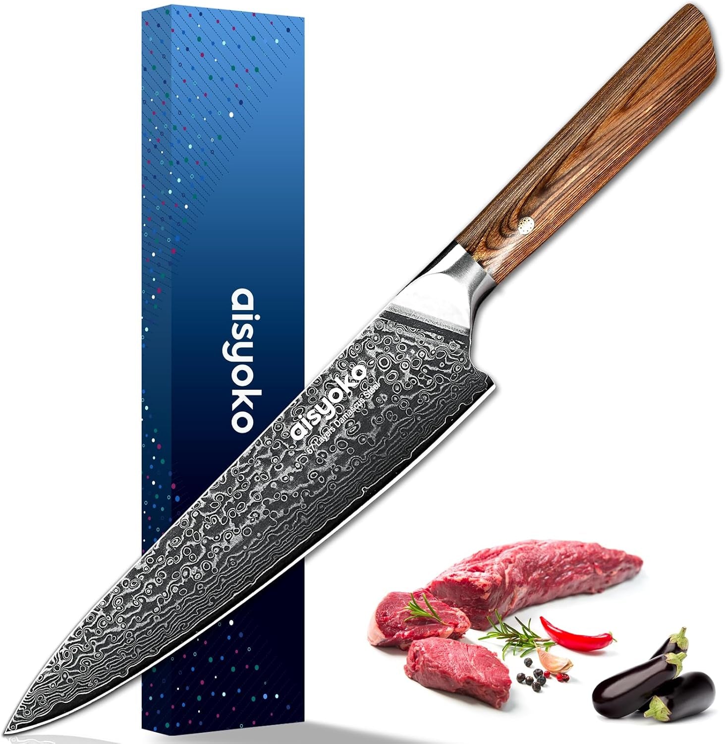damascus-chef-knife-8-inch-sharp-kitchen-knife-japan-vg-10-stainless-steel-ergonomic-color-wooden-handle-luxury-gift-box-with-scabbard