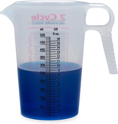 2 Stroke Oil Measuring Cup - 16 Oz Oil Gas Mixing Pitcher with 15-In-1 Ratio Conversion Chart for Outboard Motors, Chainsaws, Weed Eaters, Lawn Equipment, Atvs, Boats, Snowmobiles, Trimmers, Blowers2