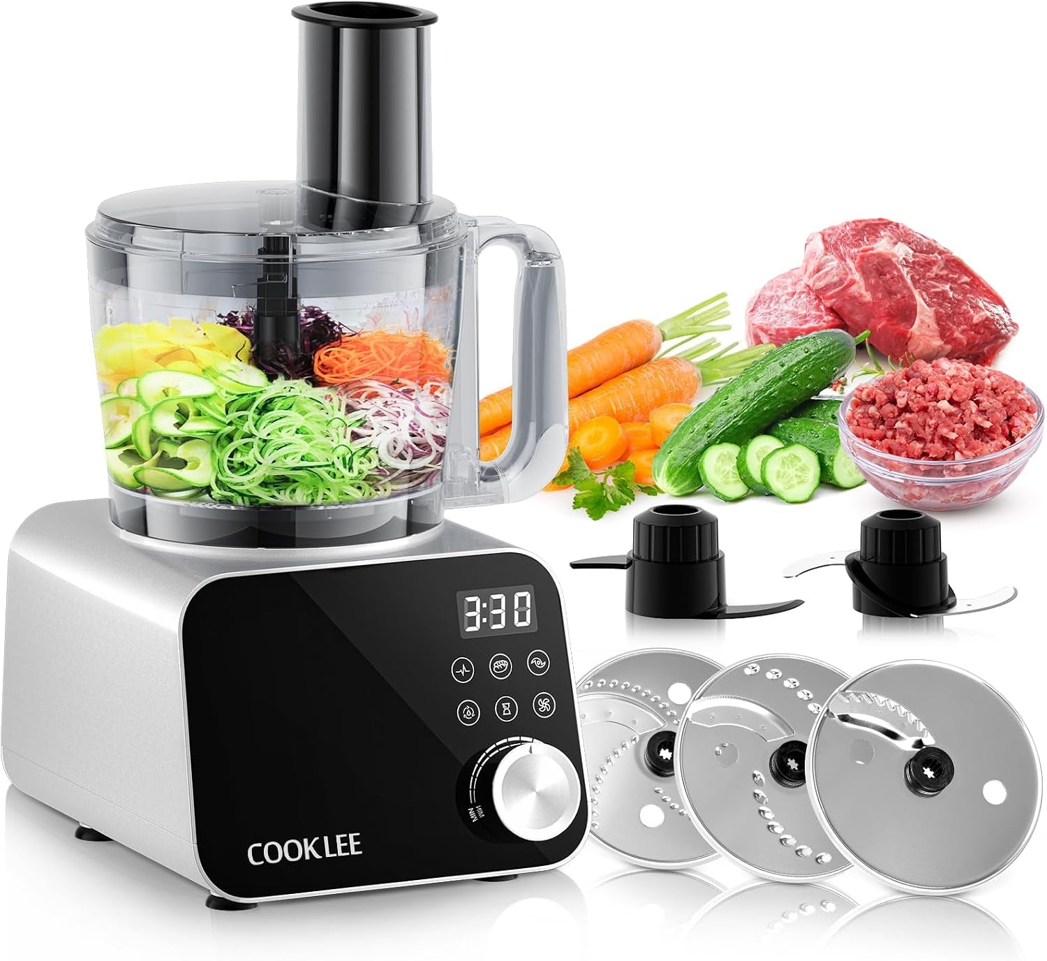 food-processor-600-watts-6-functions-electric-food-chopper-for-chopping-mincing-dicing-shredding-slicing-purees-dough-with-12cup-processor-bowl-food-chute-pusher-silver