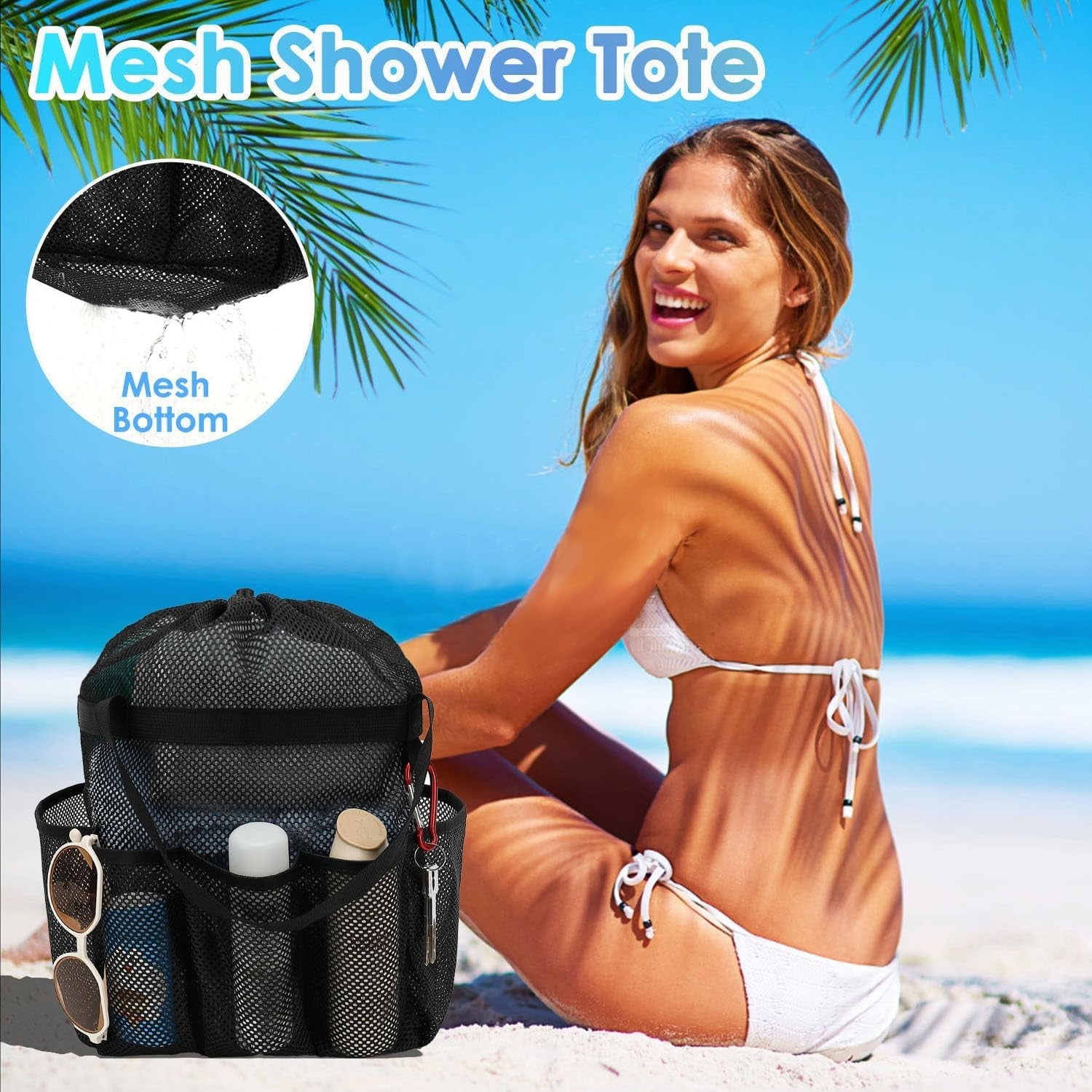 mesh-shower-caddy-portable-with-drawstring-dorm-room-essentials-for-college-girls-guys-8-pocket-extra-large-shower-bag-basket-tote-for-camping-beach-gym-travel-toiletry-bathroom