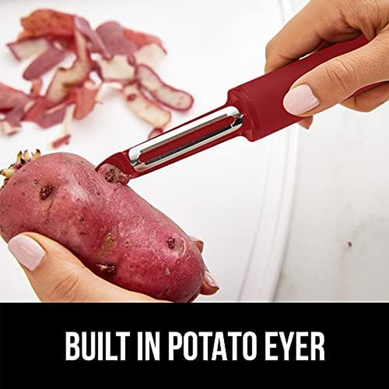 gorilla-grip-box-grater-and-vegetable-peeler-box-grater-has-built-in-container-peeler-is-dishwasher-safe-both-in-red-color-2-item-bundle