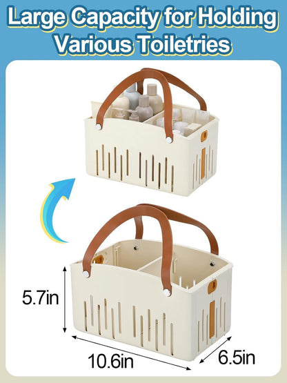 Collapsible Portable Plastic Shower Caddy Dorm Room, Beige7