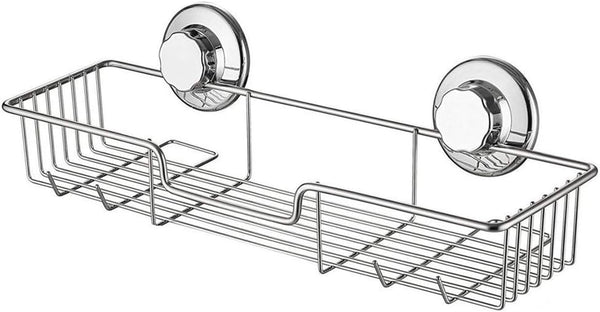 L-4 Strong Suction Cup Shower Caddy Bath Shelf Storage, Combo Organizer Basket for Shampoo, Soap, Conditioner, Razor Bathroom Accessories - Rustproof Stainless Steel, Chrome1