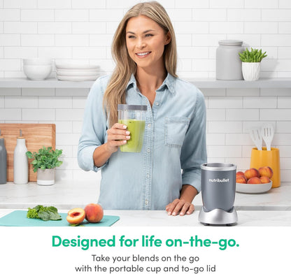 Nutribullet Personal Blender, Shakes, Smoothies, Food Prep, and Frozen Blending, 24 Ounces, 600 Watt, Dark Gray, NBR-0601WM6