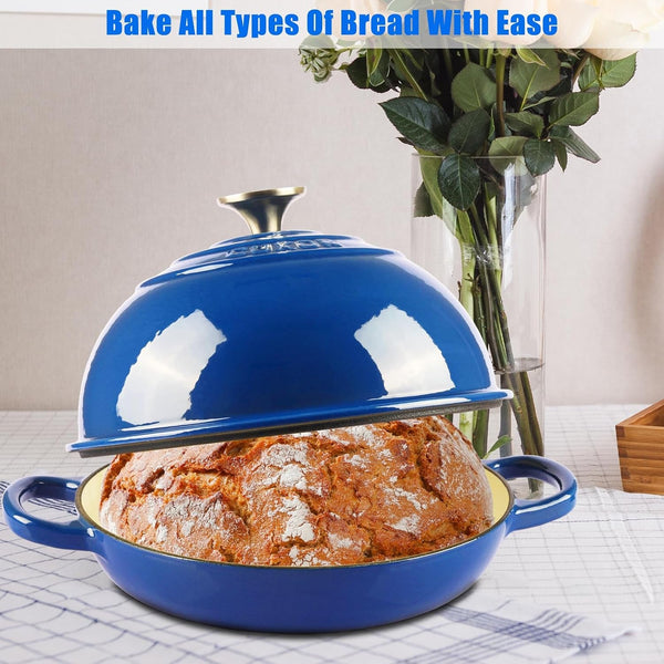  7QT Dutch Oven Pot with Lid, Enameled Cast Iron Dutch Oven for Bread Baking, Non-Stick Bread Pot for Oven/Stovetop (Roast, Braising, Stewing, Soups)4