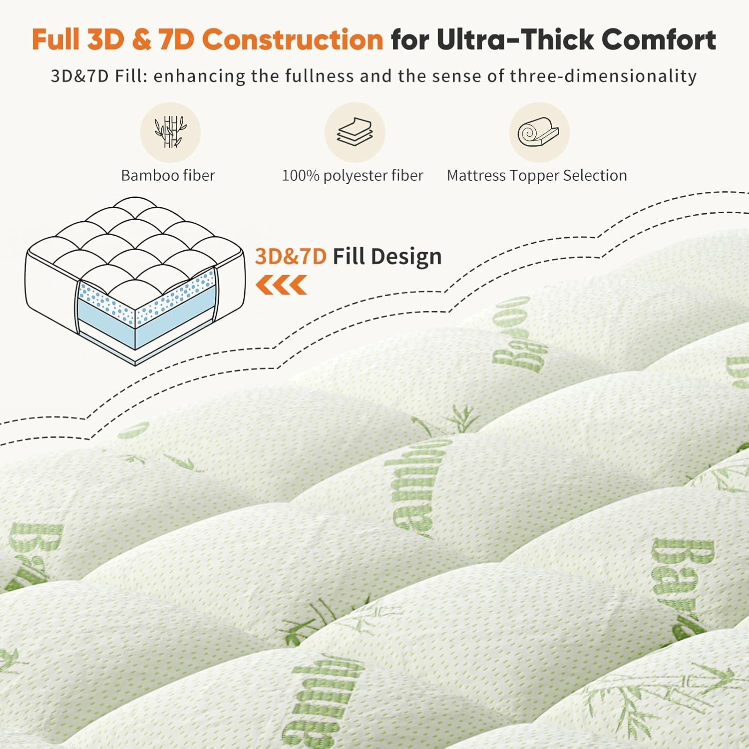 ultra-soft-full-size-mattress-topper-viscose-made-from-bamboo-pillow-top-mattress-pad-for-comfort-support-naturally-cooling-for-hot-sleepers-green-ultra-soft-mattress-pad-stretchable-pockets-fits-6-18-mattress-breathable-cooling-topper-for-back-pain-relief-green