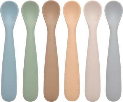 Baby Spoons, 6 Pack First Stage Silicone Feeding Spoons, BPA Free | Soft Tip Feeding Baby Utensils, Baby Led Weaning Supplies Training Spoons, Dishwasher and Boil Safe1