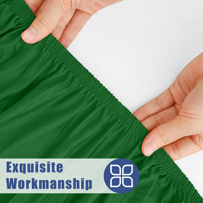 2 Pack Rectangle Spandex Fitted Table Cloth, 6FT Elastic Tablecloth | Washable Picnic Table Cover, Stretch Waterproof Table Cloths for Party, Patio, Dining, Kitchen, 30" X 72", Emerald Green4