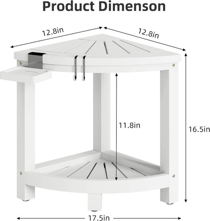 Waterproof Shower Stool for inside Shower Shaving Leg White3