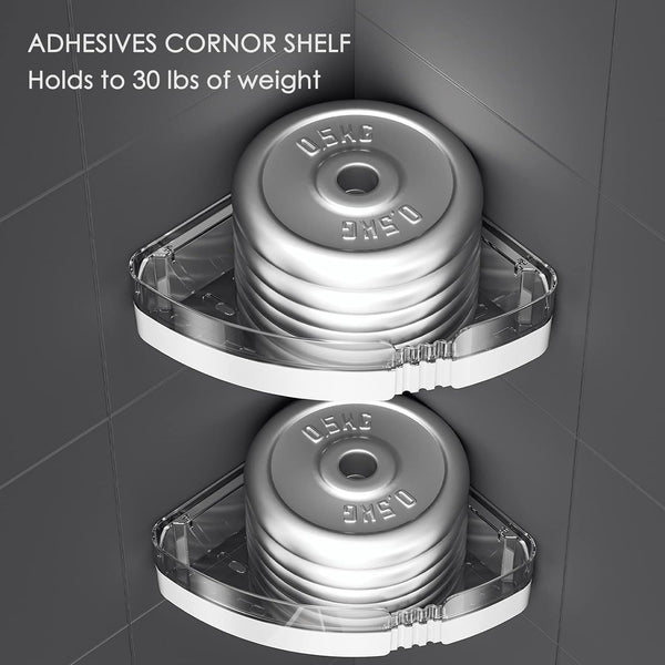 2-Pack Corner Shower Caddy, Adhesive Shower Shelves with Soap Holder4