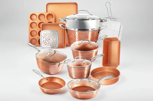 Hammered 24-Piece Ceramic Nonstick Cookware & Bakeware