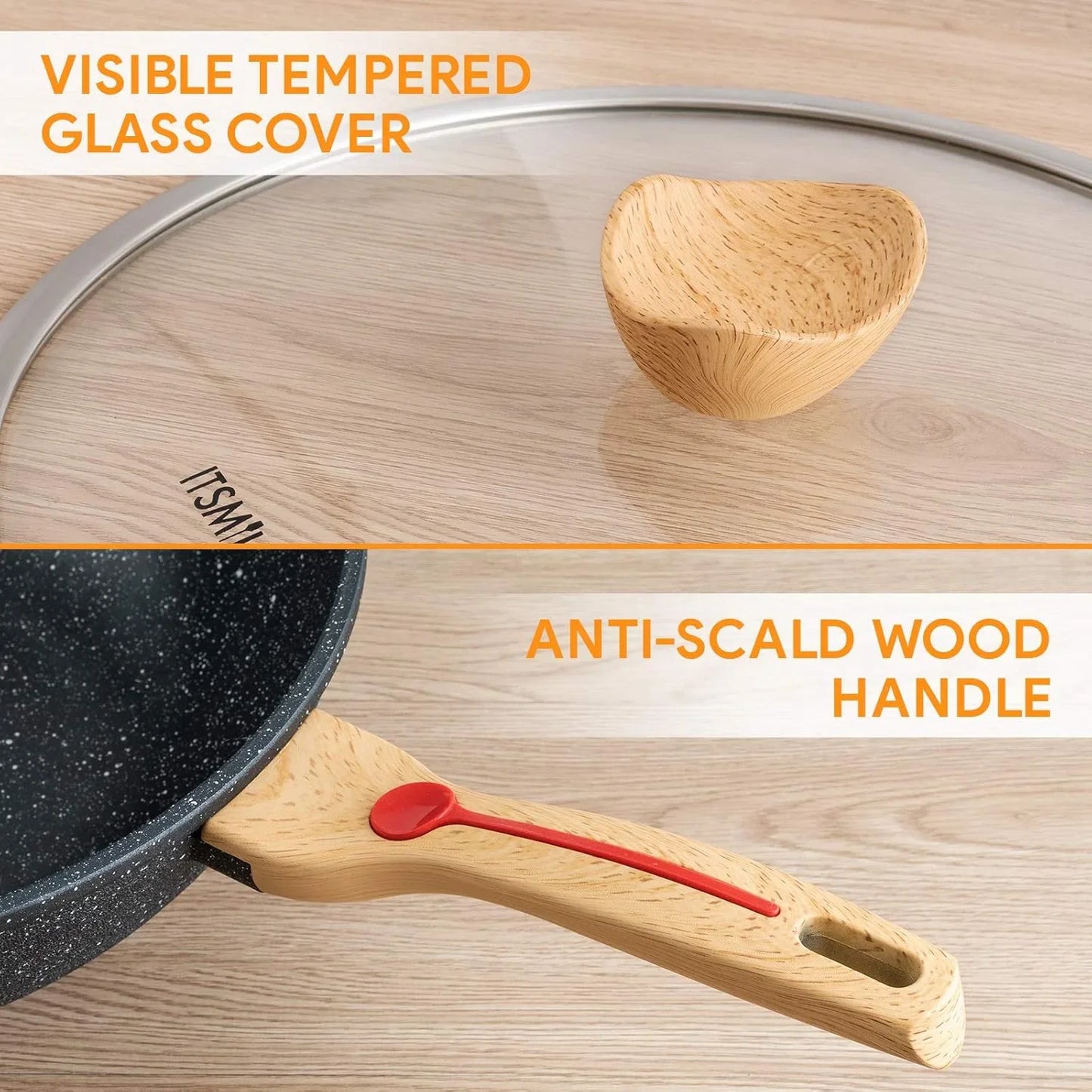 12" Nonstick Wok w/ Lid & Spatula, Induction, PFOA-Free