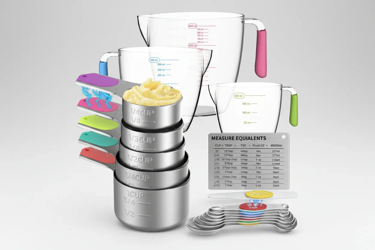 Magnetic Measuring Cups & Spoons Set with Liquid Cups