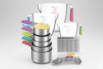 Magnetic Measuring Cups & Spoons Set with Liquid Cups