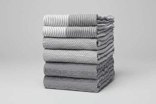Premium Gray Kitchen Towels 20x28, 6 Pack Cotton