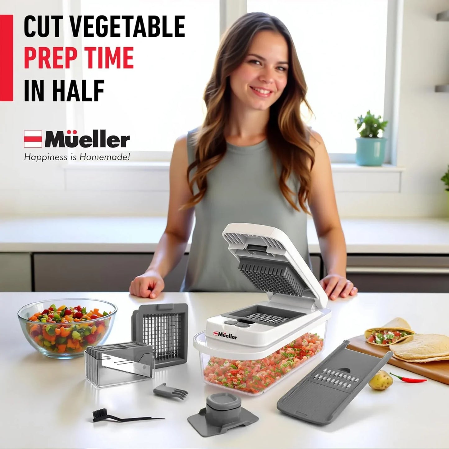 10-in-1 Vegetable Chopper & Mandoline Slicer with Container